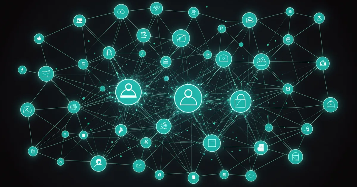 Data sync and integration abstract visualization